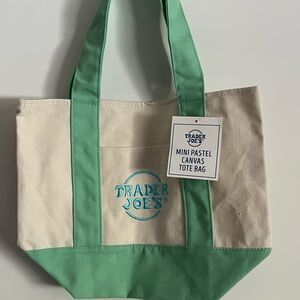 Limited Green and Cream Canvas Tote Bag